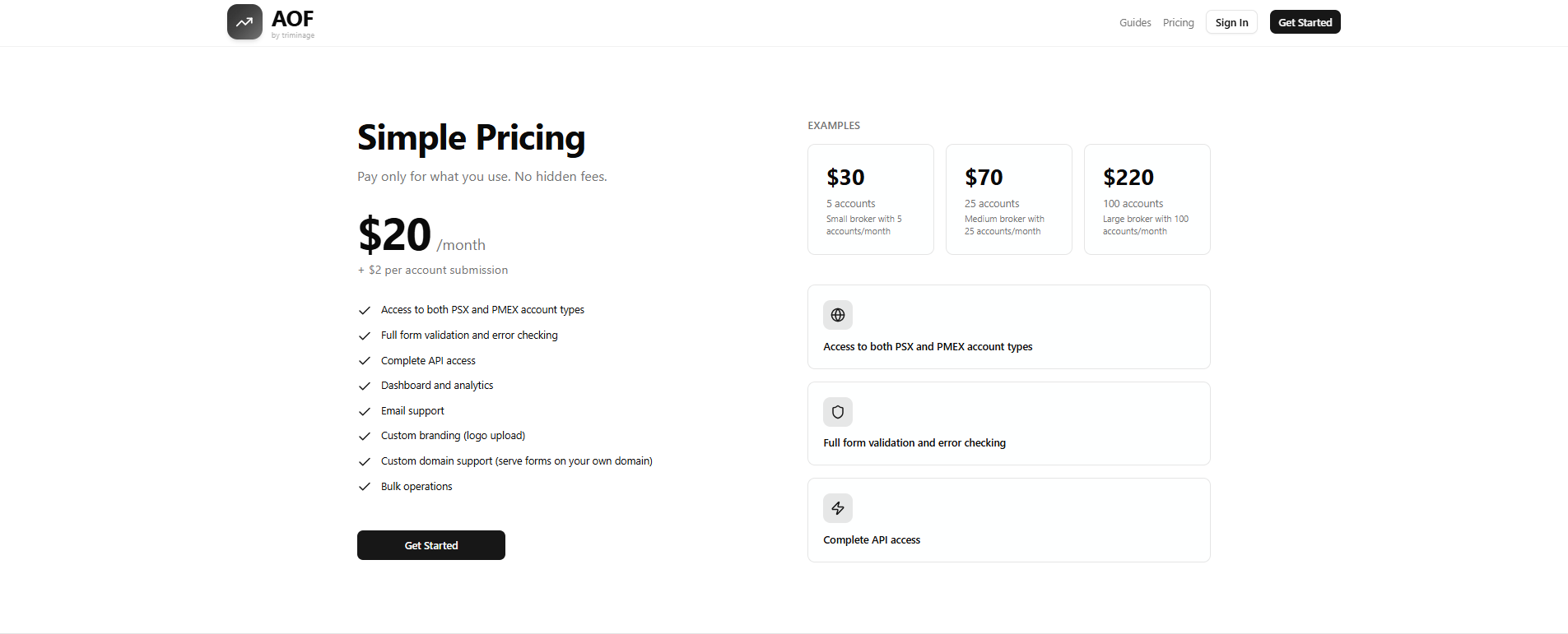 Subscription plan details with pricing information